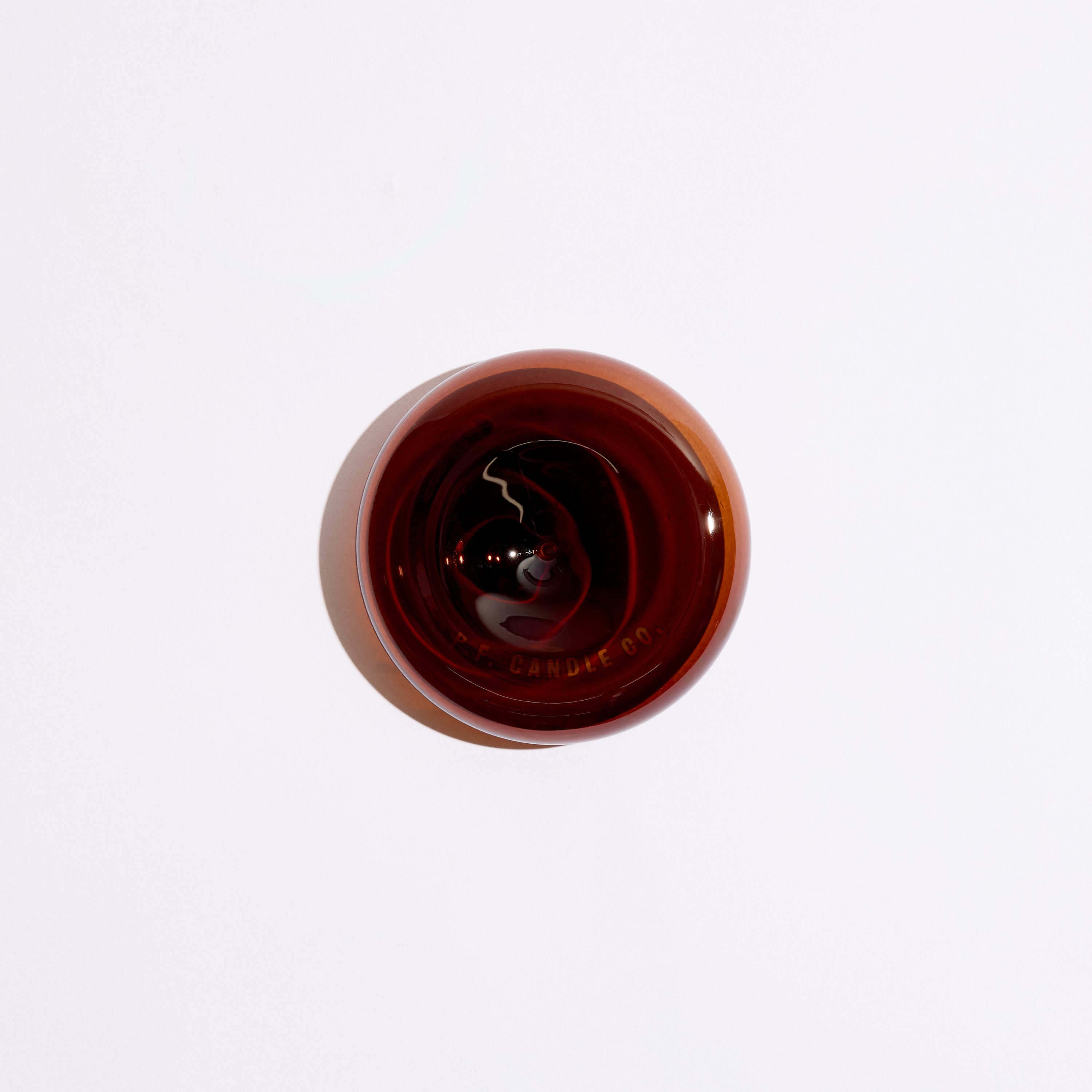 Round Glass Incense Holder with pf candle co logo