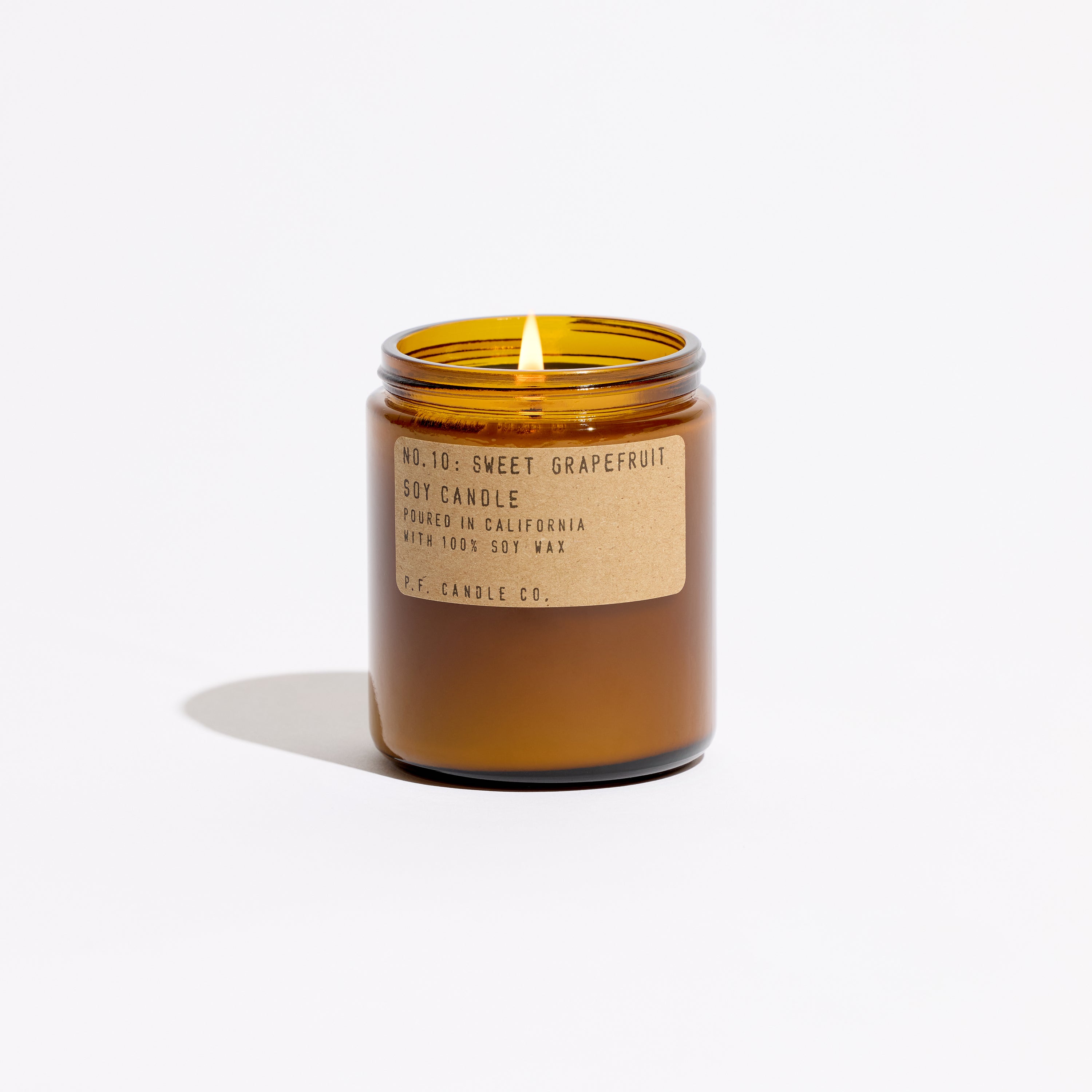 pf candle co no. 10 sweet grapefruit standard soy candle front profile ecomm product shot