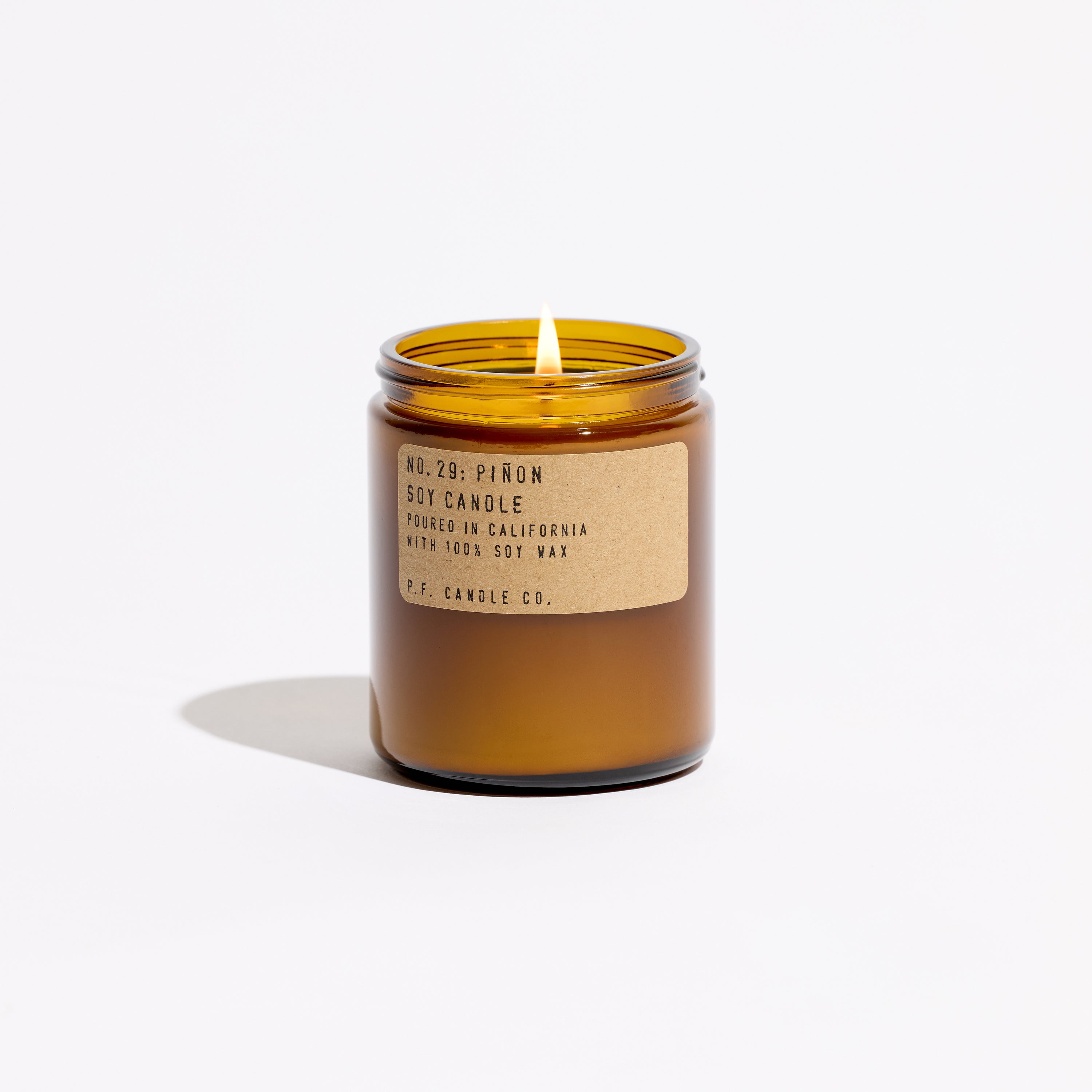 pf candle co no. 29 pinon standard soy candle front profile ecomm product shot