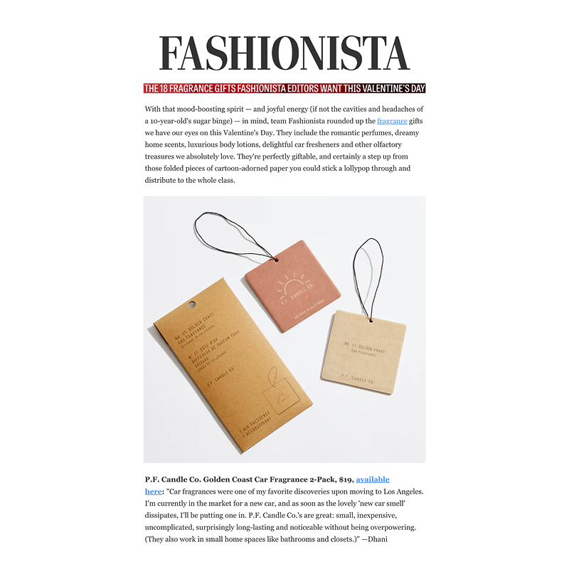 Press Release P.F. Candle Co. x Fashionista