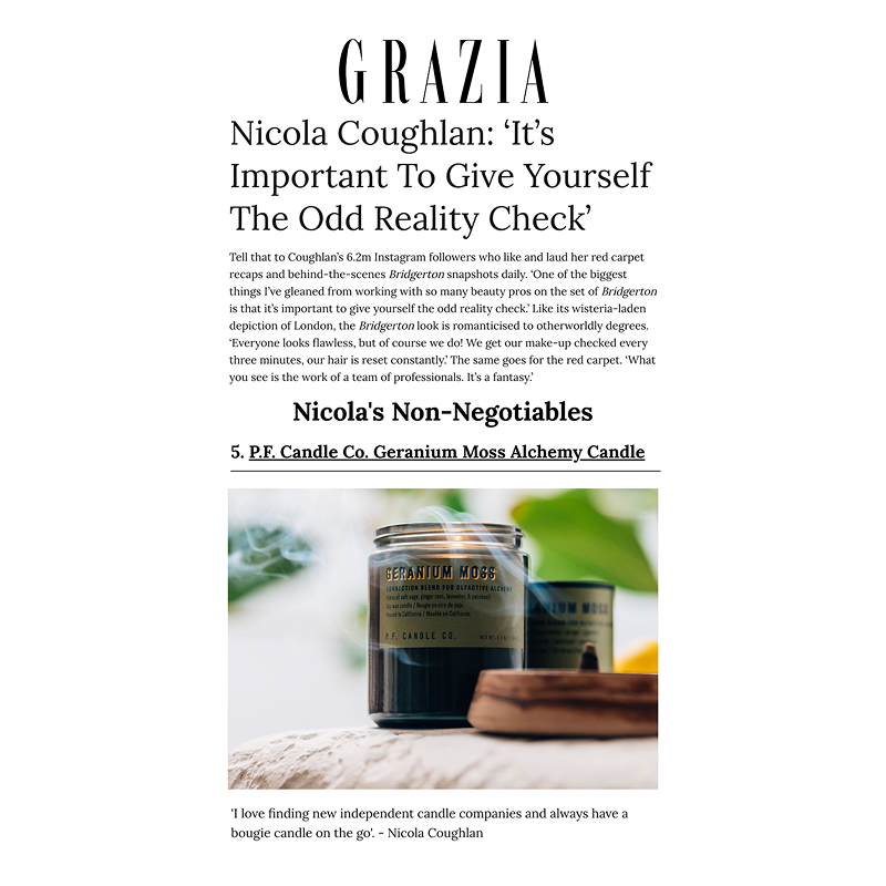 Press Release P.F. Candle Co. x Grazia