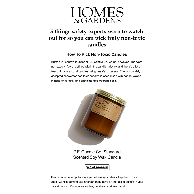 Press Release P.F. Candle Co. x Home & Garden
