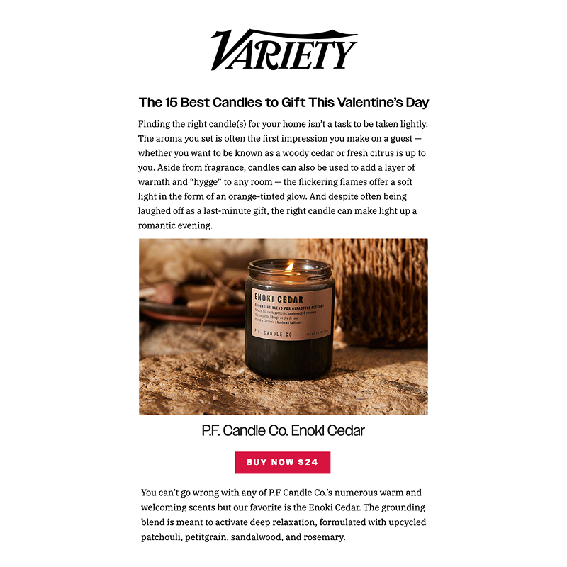 Press Release P.F. Candle Co. x Variety